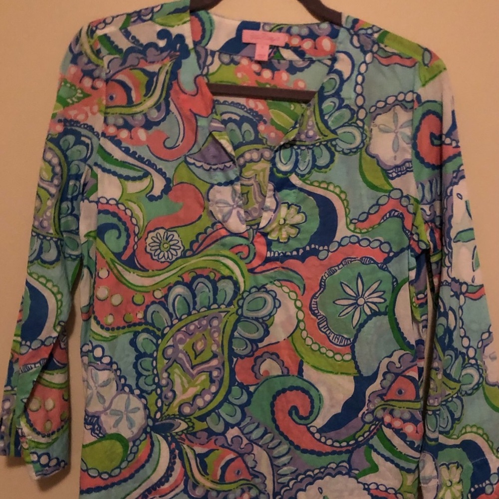 Lilly Pulitzer Amelia Island Tunic Conch Republic - Picture 2 of 2